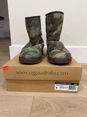UGG Green Camo Classic Short Boots
